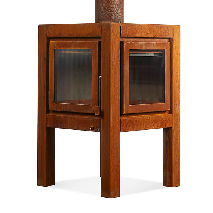 Outdoor fireplace - QUARUBA L - RB73 - wood-burning / contemporary
